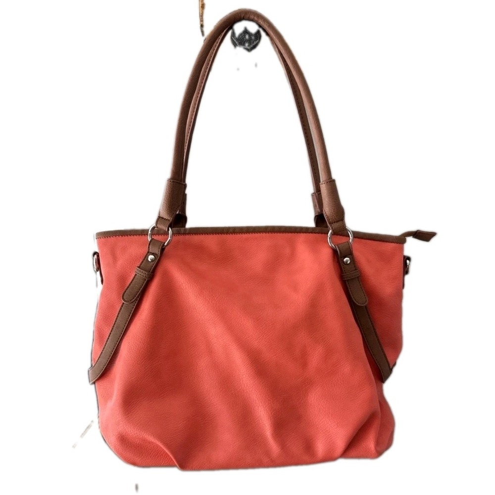Lg Black Rivet Tote Bag shoulder bag  Vegan Leather Pockets - spring perfection